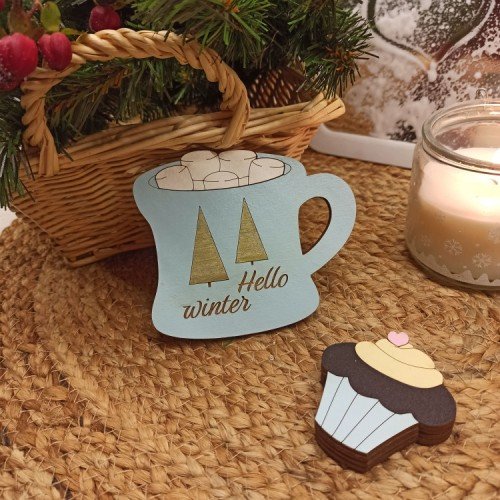 Wooden needle organizer - Chocolate cupcake