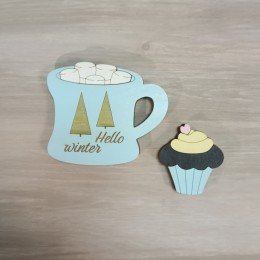Wooden needle organizer - Chocolate cupcake