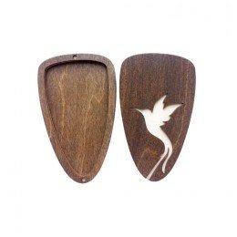 Wooden scissor case - Hummingbird