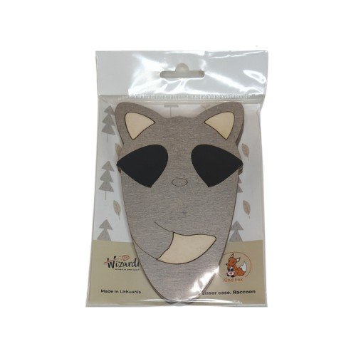 Wooden scissor case - Raccoon