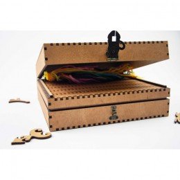 Thread and needle organizer - Walnut, 210 slots