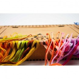 Thread and needle organizer - Walnut, 66 slots