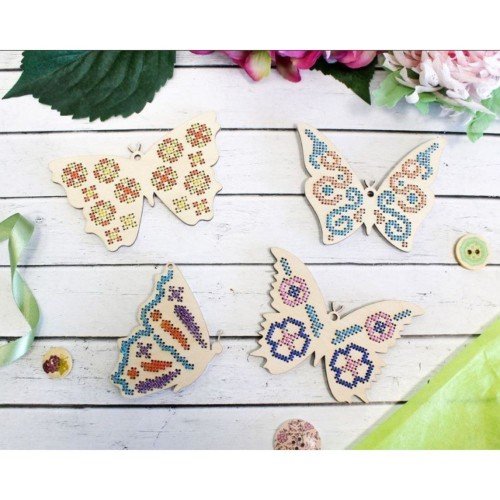 Wooden embroidery blank - Butterflies