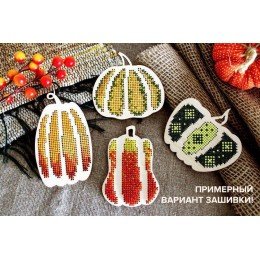 Bordado en blanco de madera - Calabazas