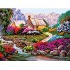 Cañamazo estampado - Garden by Old Stone Bridge