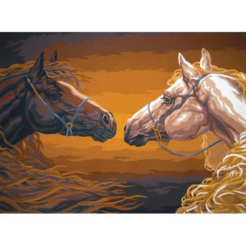 Printed tapestry canvas - Stable Mates