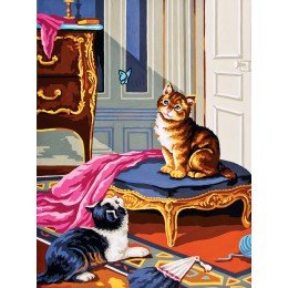 Cañamazo estampado - Gatitos juguetones