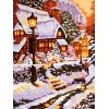 Printed tapestry canvas - Snowman by Lamplight