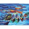 Cañamazo estampado - Barcos