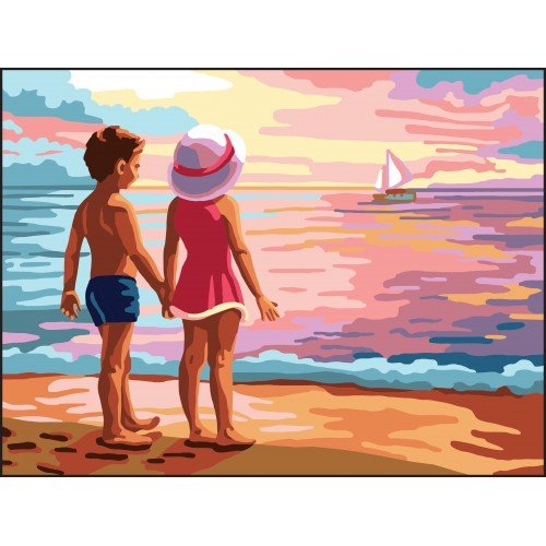 Cañamazo estampado - Kids by the sea