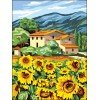 Cañamazo estampado - Campo de girasoles