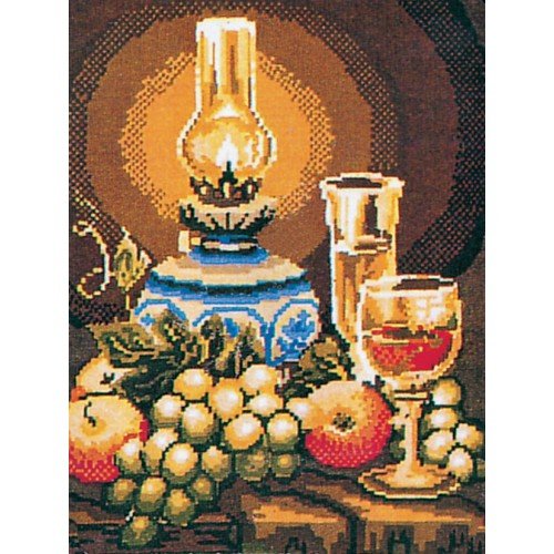 Printed tapestry canvas - Still Life, China Lamp and Wine