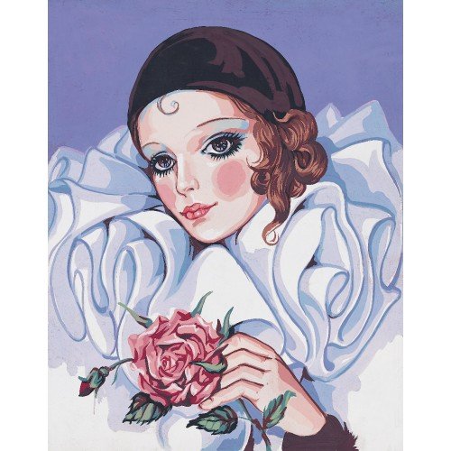 Printed tapestry canvas - Pierrot With Rose