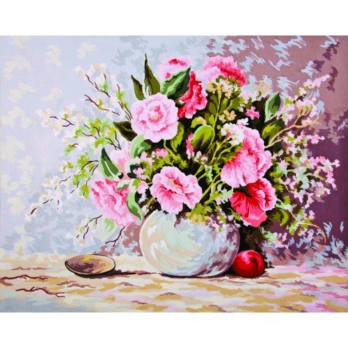 Cañamazo estampado - Pastel Arrangement