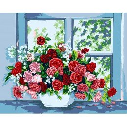Printed tapestry canvas - Roses by the Window