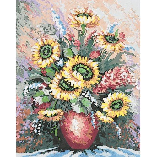 Printed tapestry canvas - Pastel Sunflowers