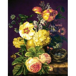 Printed tapestry canvas - Antique Flowers