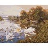 Printed tapestry canvas - Swan Lake