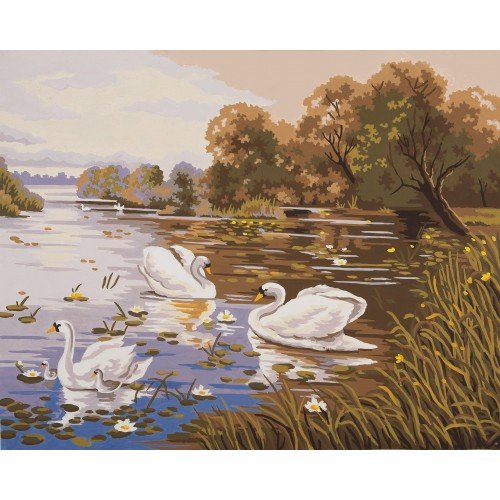 Printed tapestry canvas - Swan Lake