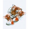 Cañamazo estampado - Retrato de tigre con cachorros