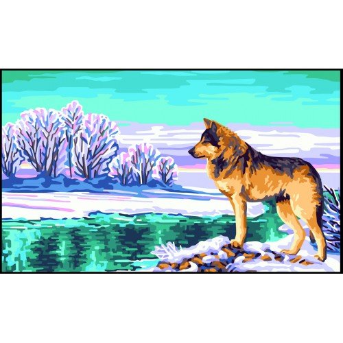 Printed tapestry canvas - Wolf