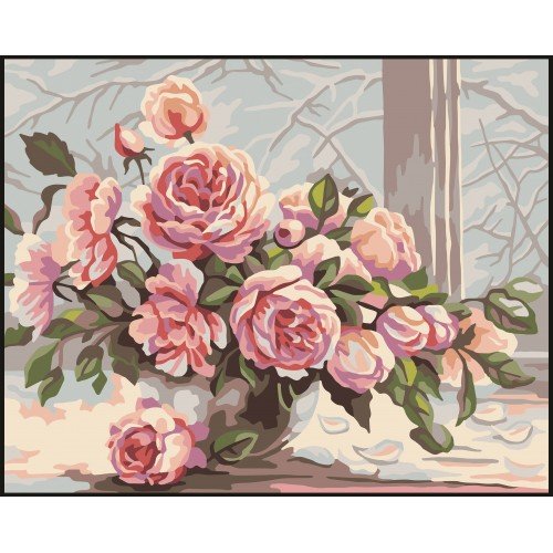 Printed tapestry canvas - Vase with peonies