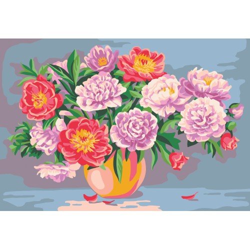 Printed tapestry canvas - Peonies