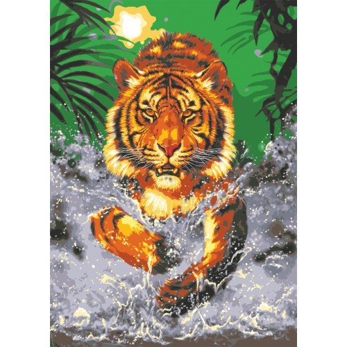 Printed tapestry canvas - Water Tiger