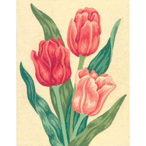 Cañamazo estampado - Tulipanes