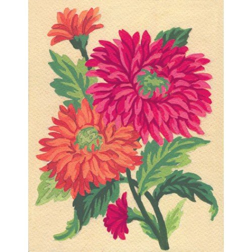 Printed tapestry canvas - Orange Daisies