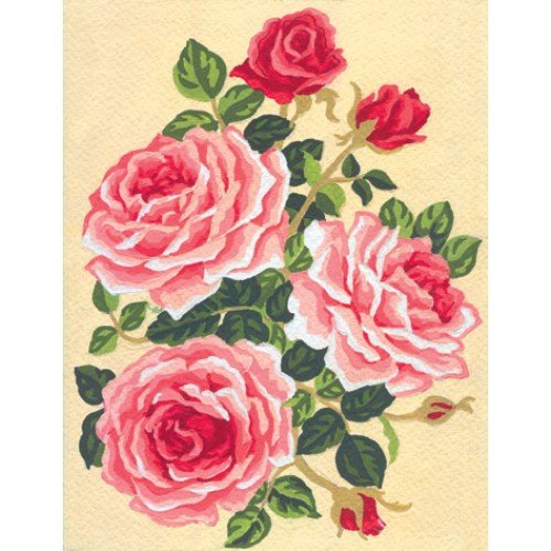 Printed tapestry canvas - Roses and Rose Buds