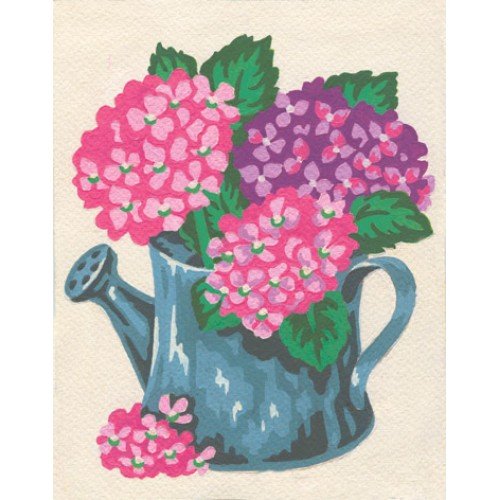 Cañamazo estampado - Hortensias