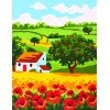 Cañamazo estampado - Campo de amapolas