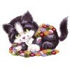 Cañamazo estampado - Gatito de patchwork