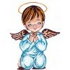 Cañamazo estampado - Ángel niño rezando