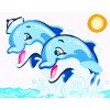 Cañamazo estampado - Delfines