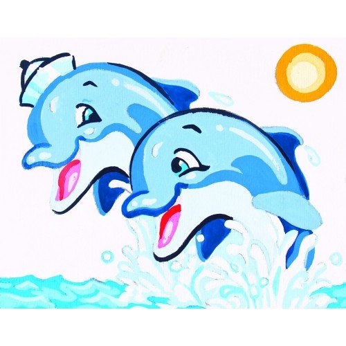 Cañamazo estampado - Delfines