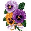 Printed tapestry canvas - Pansies Bouquet