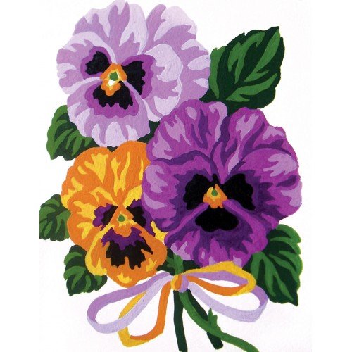 Printed tapestry canvas - Pansies Bouquet