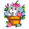 Printed tapestry canvas - Kitten in Flowerpot