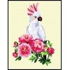 Printed tapestry canvas - White parrot