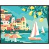 Printed tapestry canvas - Landscape with lemons