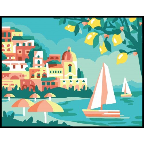 Printed tapestry canvas - Landscape with lemons