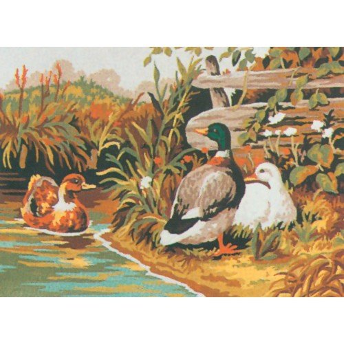 Cañamazo estampado - Patos