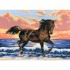 Printed tapestry canvas - Black Stallion