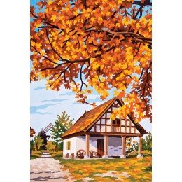 Printed tapestry canvas - Autumm Barnyard