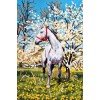 Cañamazo estampado - Caballo en el huerto