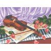 Printed tapestry canvas - Violin, Still Life