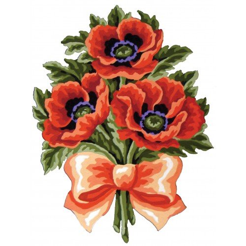 Printed tapestry canvas - Poppy Posy