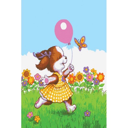 Printed tapestry canvas - Fun with Balloon and Butterfly
